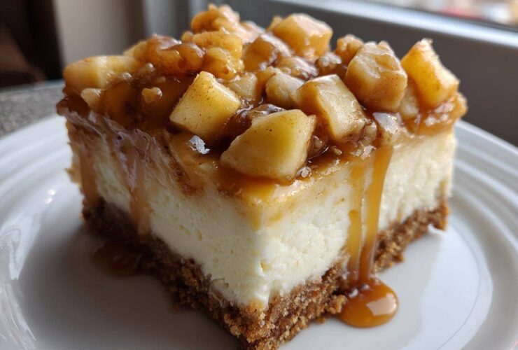 apple cheesecake bars - Featured